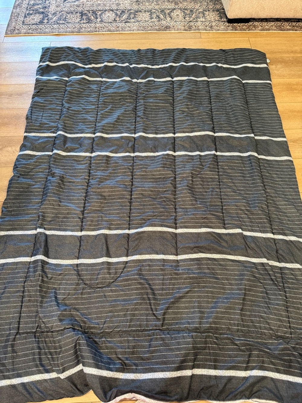 Striped Black and White Bedding Set - Classic Home - Picture 2 of 3
